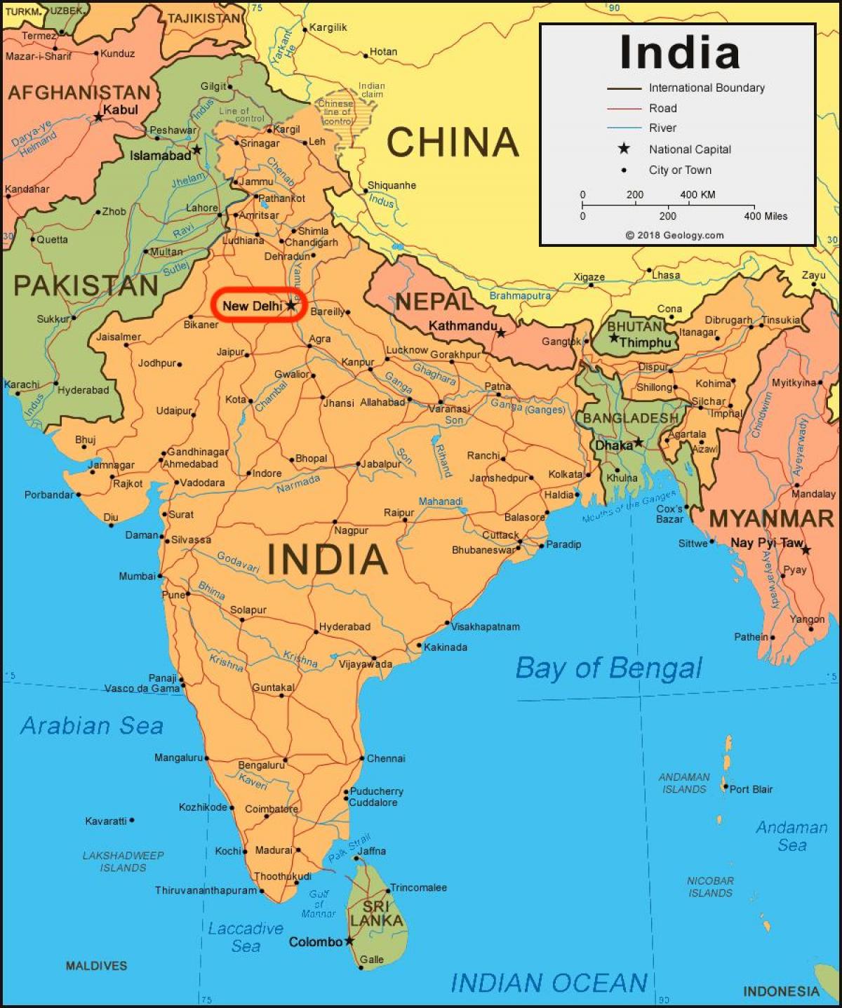 New Delhi on India map